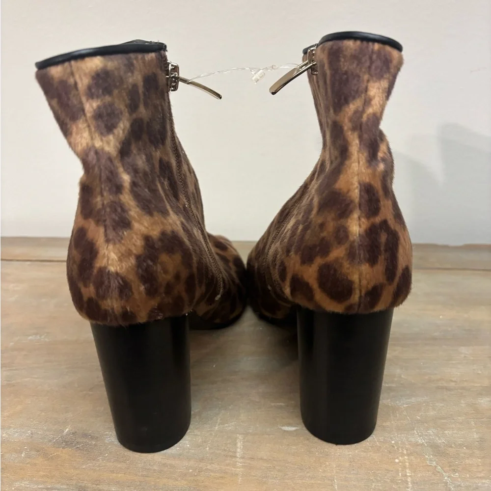 NWT-Nine West Leopard Print Ankle Boots 6.5 - Picture 3 of 6